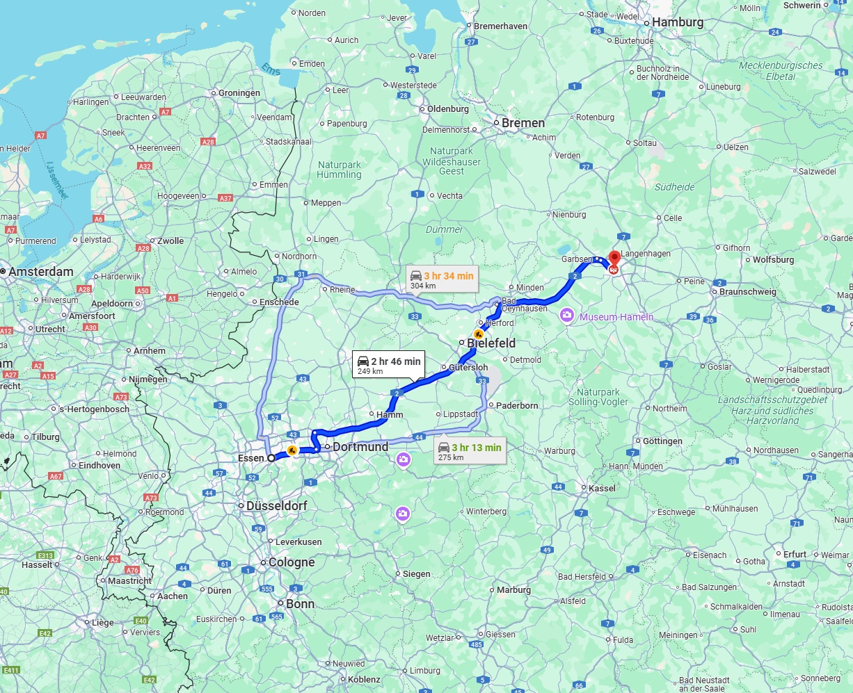 Anreise von Essen Zu Hannover Über via A2