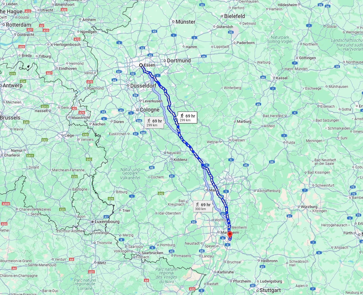Anreise von Essen Zu Heidelberg Über 