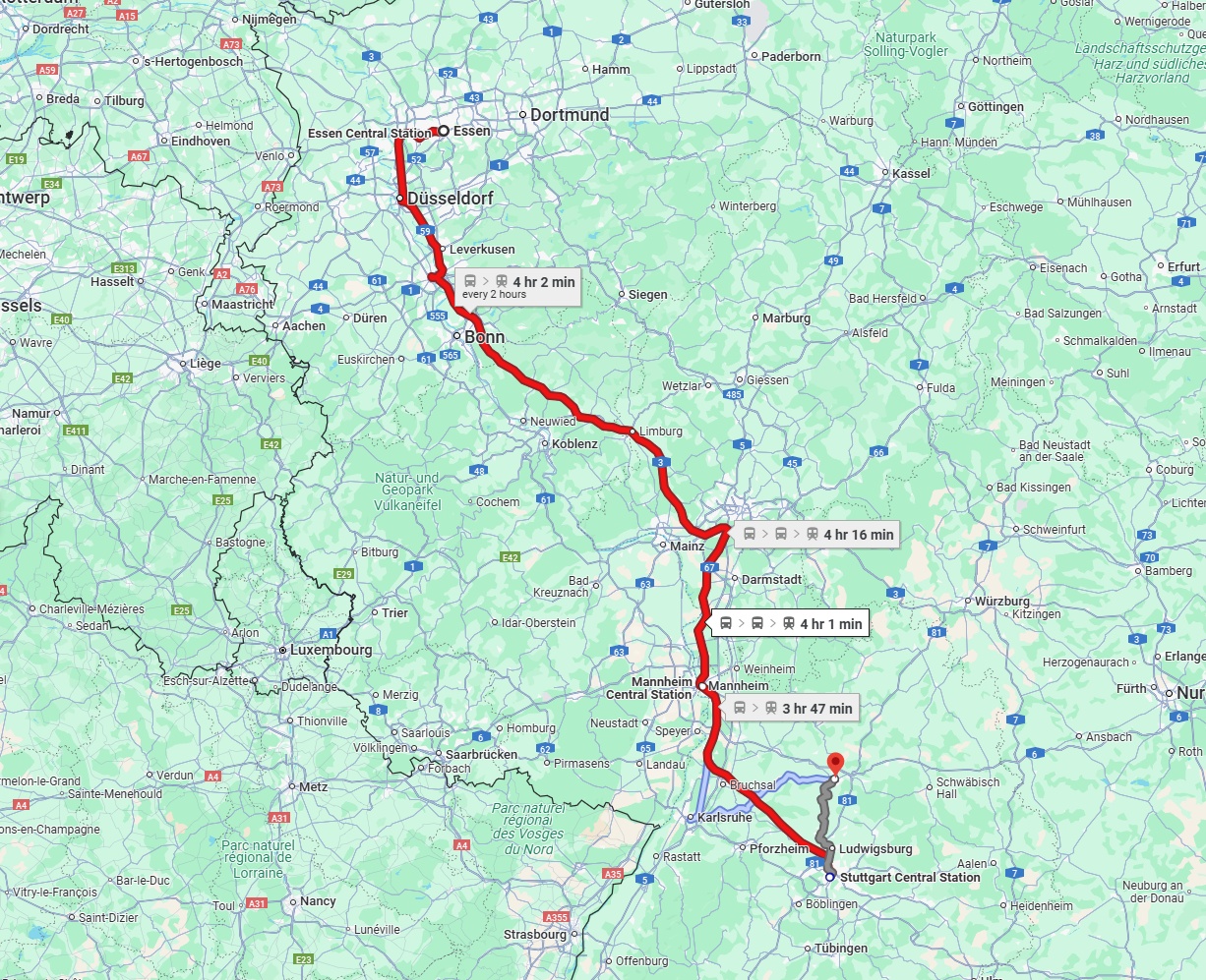 Anreise von Essen Zu Heilbronn Über 
