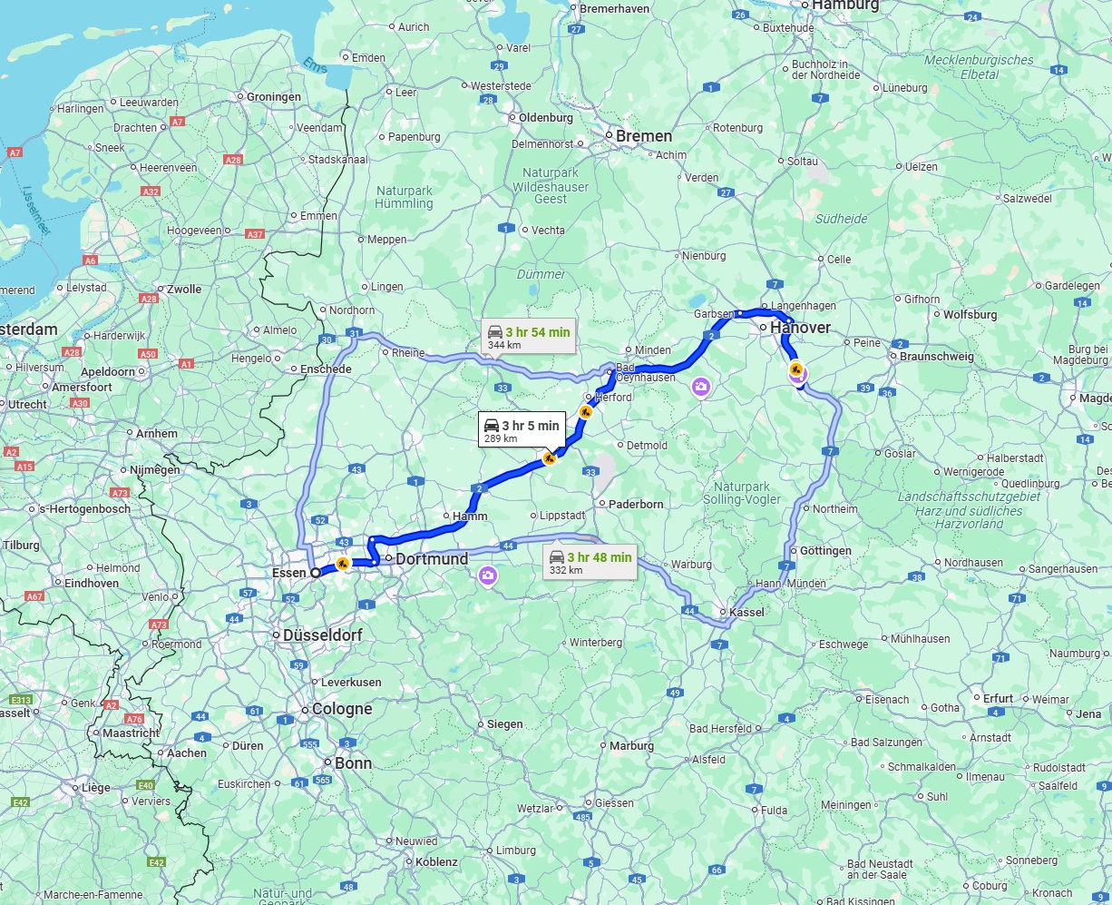 Anreise von Essen Zu Hildesheim Über via A2
