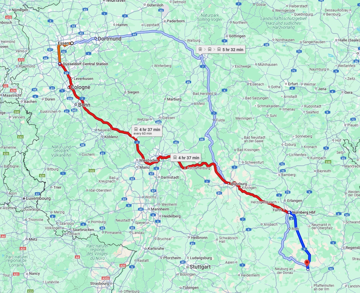 Anreise von Essen Zu Ingolstadt Über 