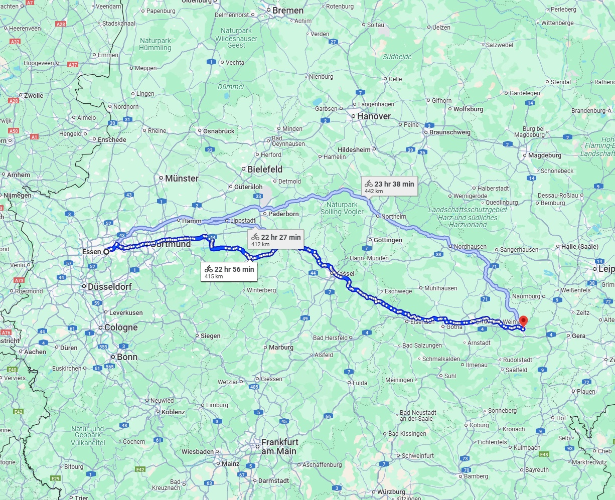 Anreise von Essen Zu Jena Über 