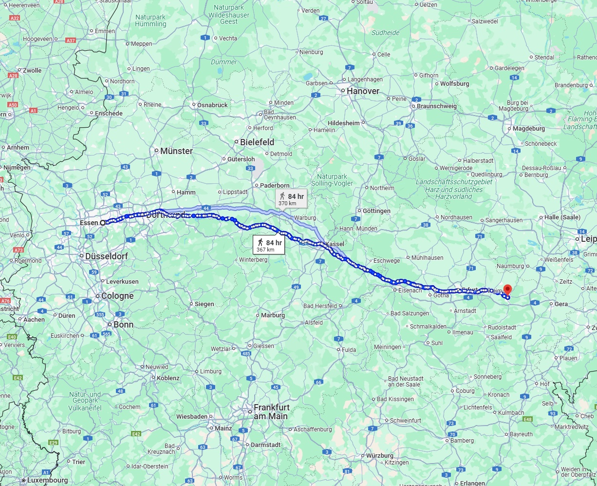Anreise von Essen Zu Jena Über 