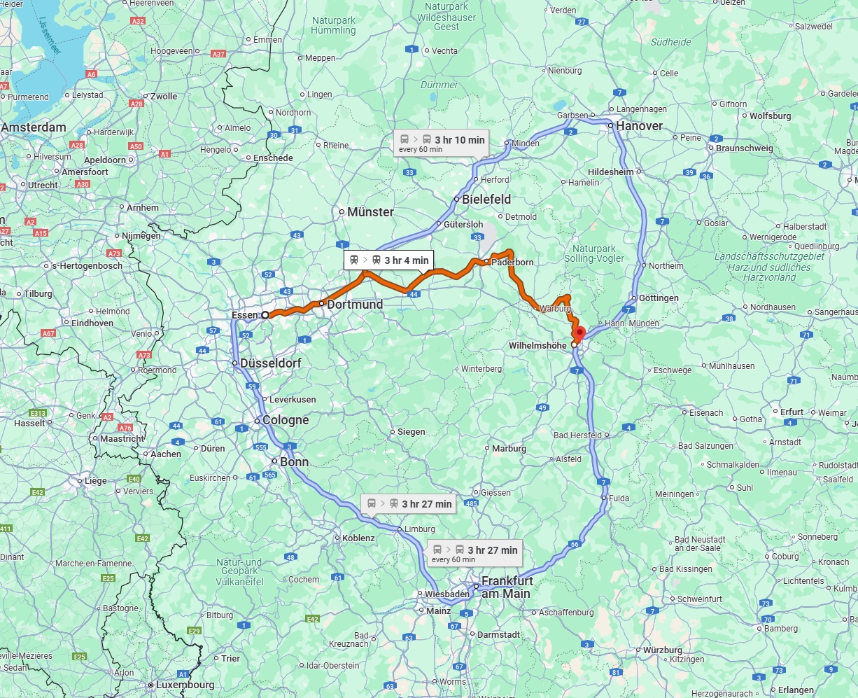Anreise von Essen Zu Kassel Über 