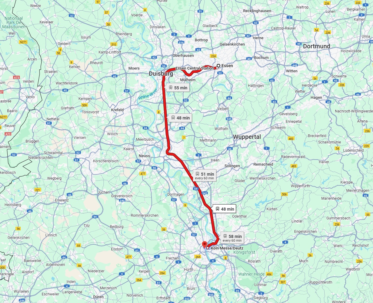Anreise von Essen Zu Köln Über 