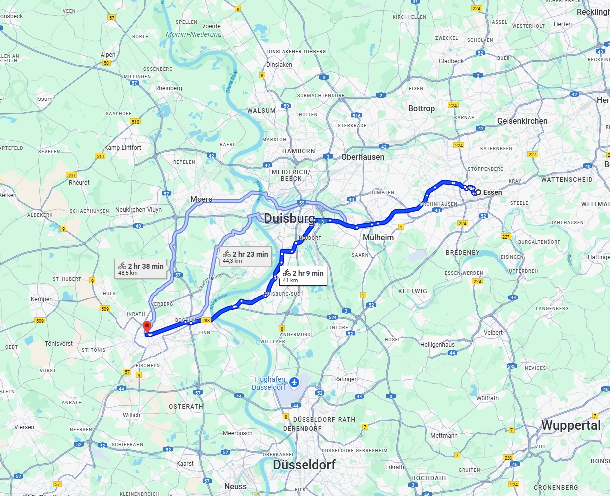 Anreise von Essen Zu Krefeld Über 