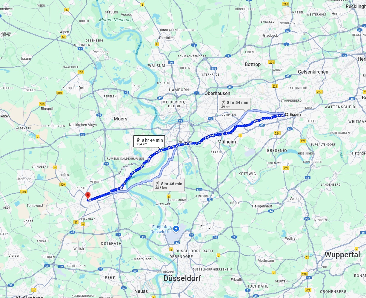 Anreise von Essen Zu Krefeld Über 