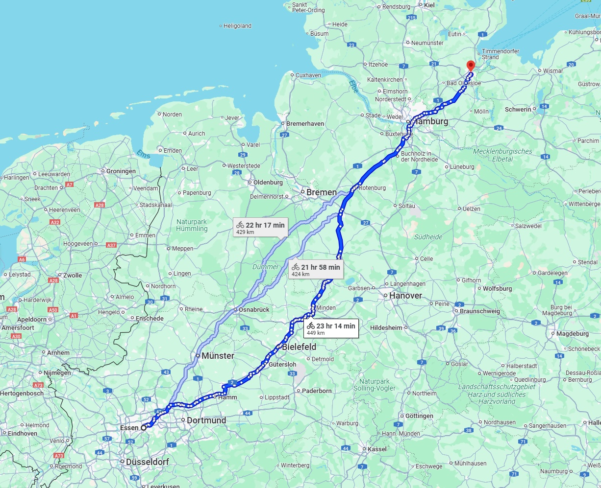 Anreise von Essen Zu Lübeck Über 