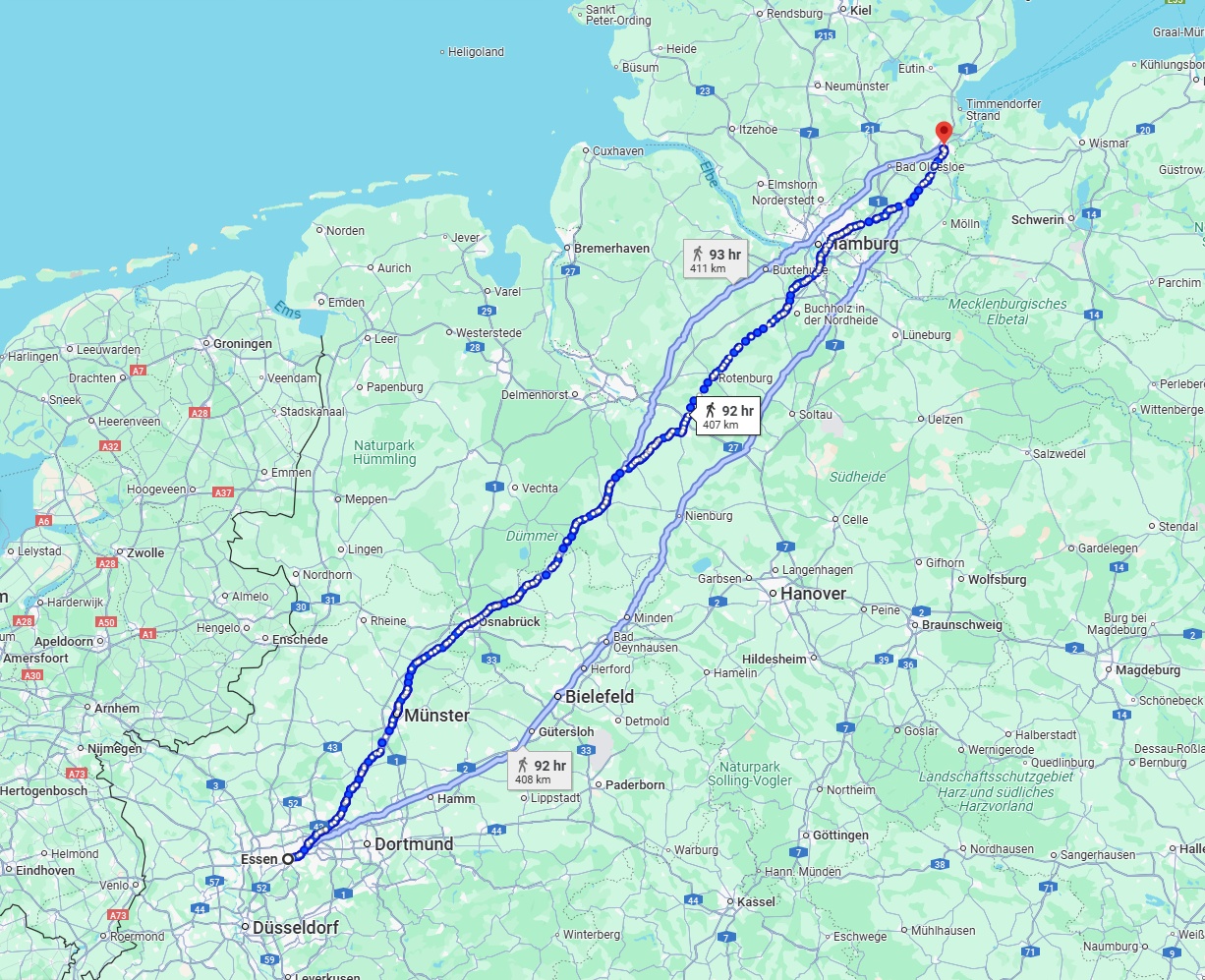 Anreise von Essen Zu Lübeck Über 