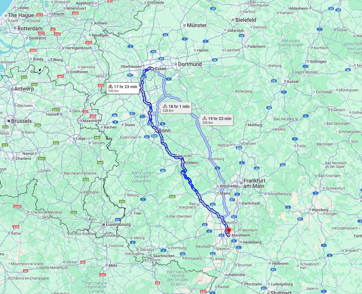 Anreise von Essen Zu Ludwigshafen am Rhein Über 