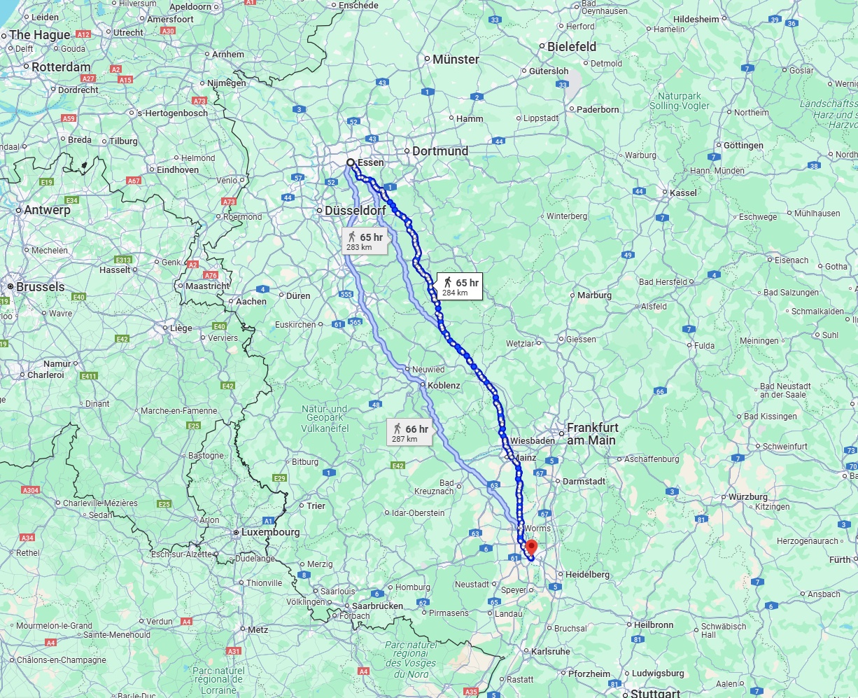 Anreise von Essen Zu Ludwigshafen am Rhein Über 