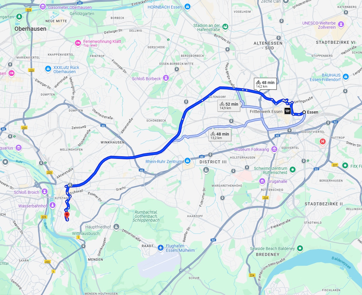 Anreise von Essen Zu Mülheim an der Ruhr Über 