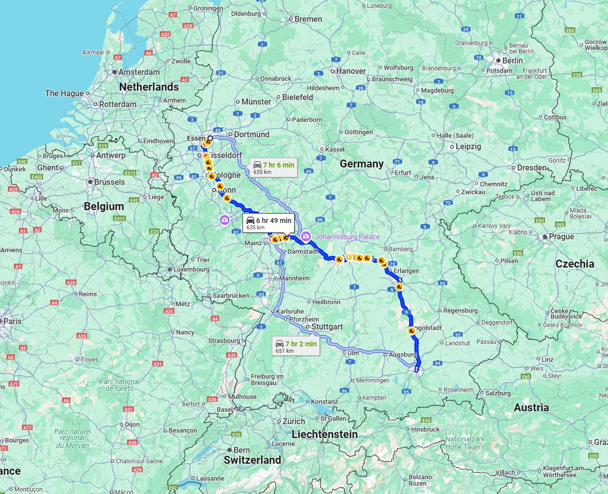 Anreise von Essen Zu München Über via A3