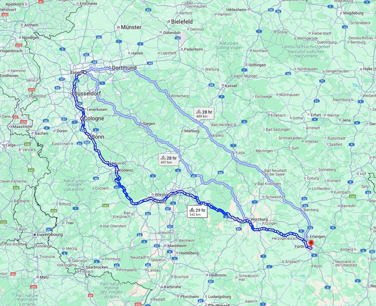 Anreise von Essen Zu Nürnberg Über 