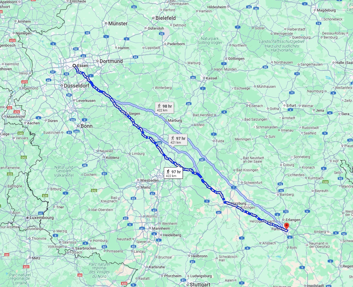 Anreise von Essen Zu Nürnberg Über 