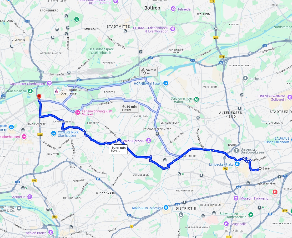 Anreise von Essen Zu Oberhausen Über 