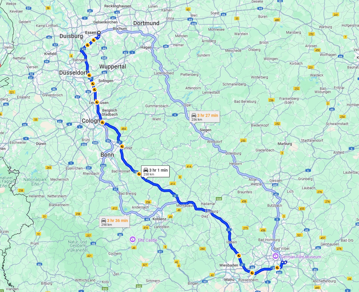 Anreise von Essen Zu Offenbach am Main Über via A3