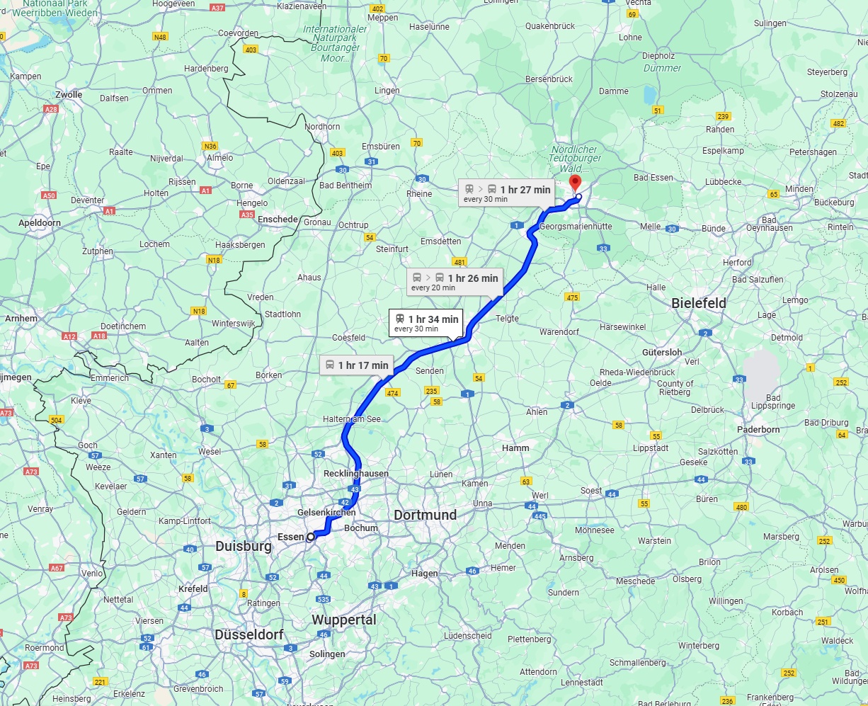 Anreise von Essen Zu Osnabrück Über 