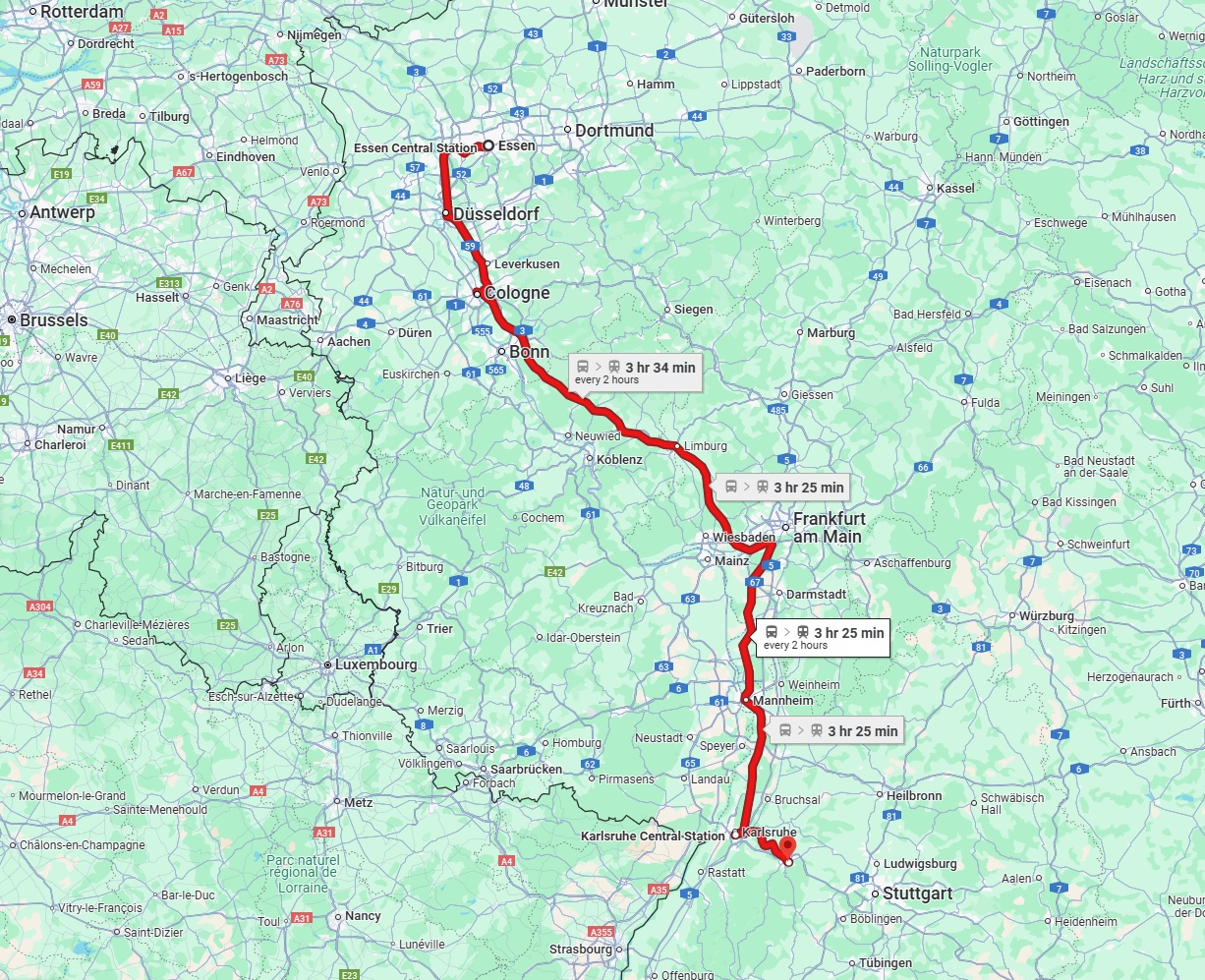 Anreise von Essen Zu Pforzheim Über 