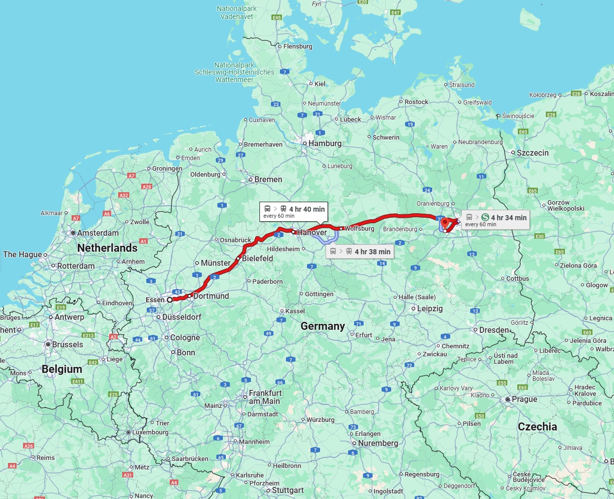 Anreise von Essen Zu Potsdam Über 