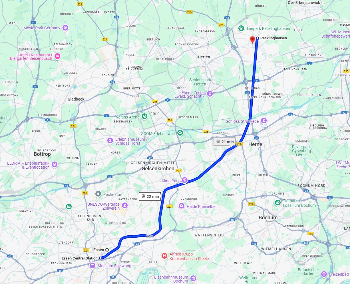 Anreise von Essen Zu Recklinghausen Über 