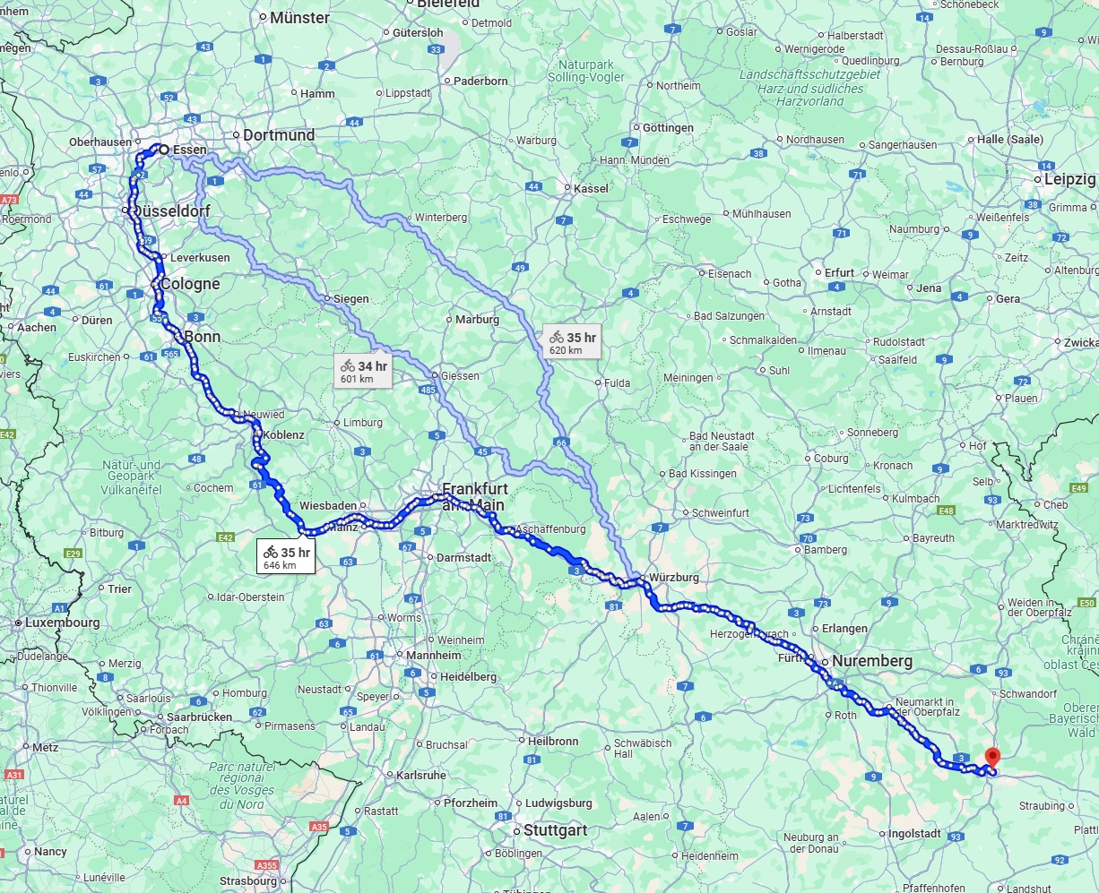 Anreise von Essen Zu Regensburg Über 