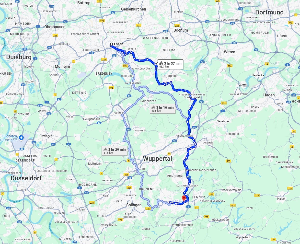 Anreise von Essen Zu Remscheid Über 