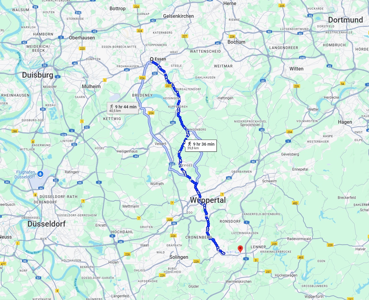 Anreise von Essen Zu Remscheid Über 