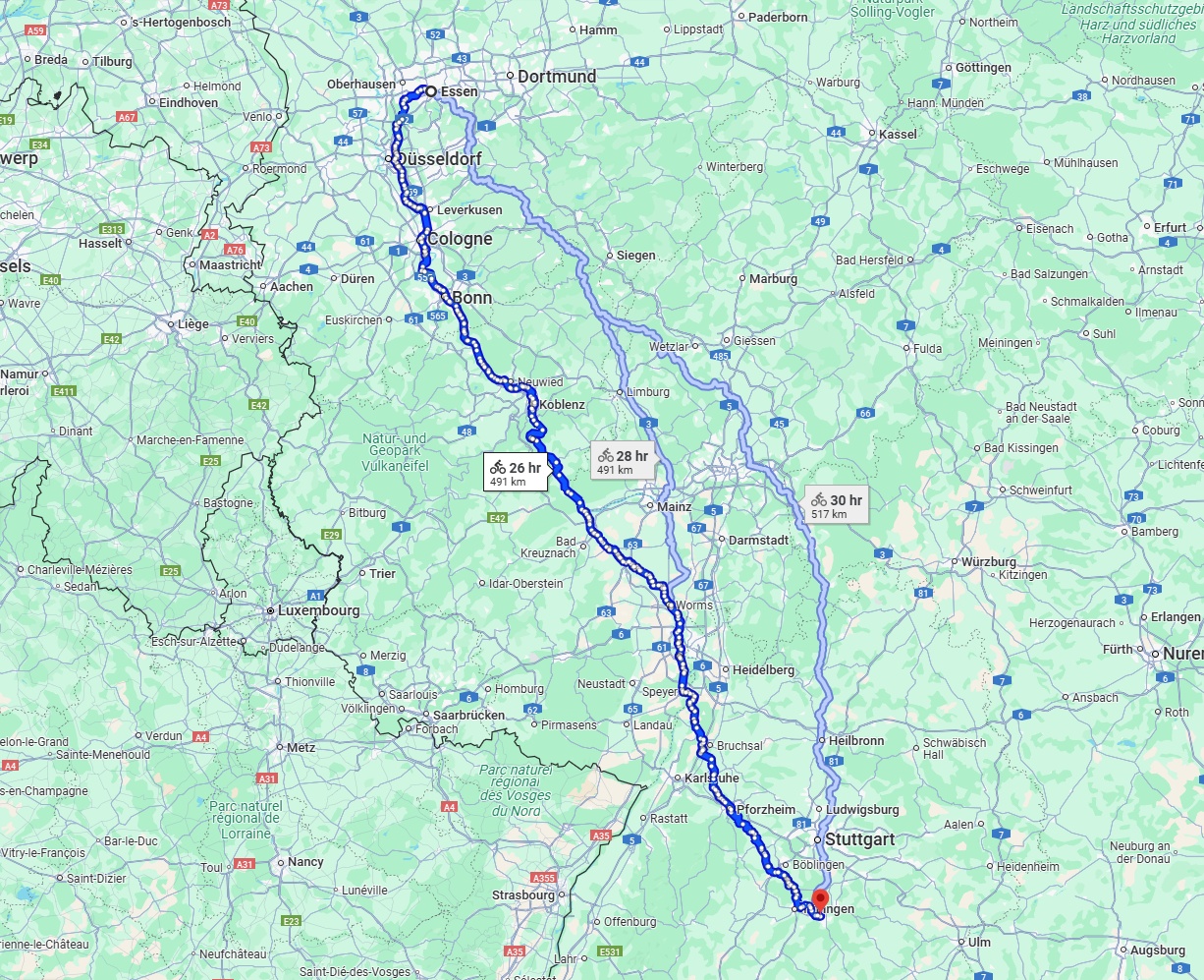Anreise von Essen Zu Reutlingen Über 