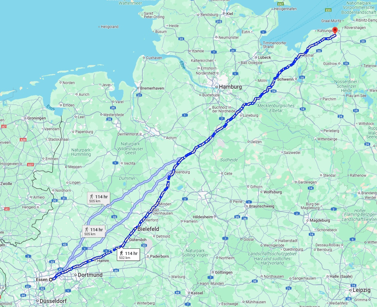Anreise von Essen Zu Rostock Über 