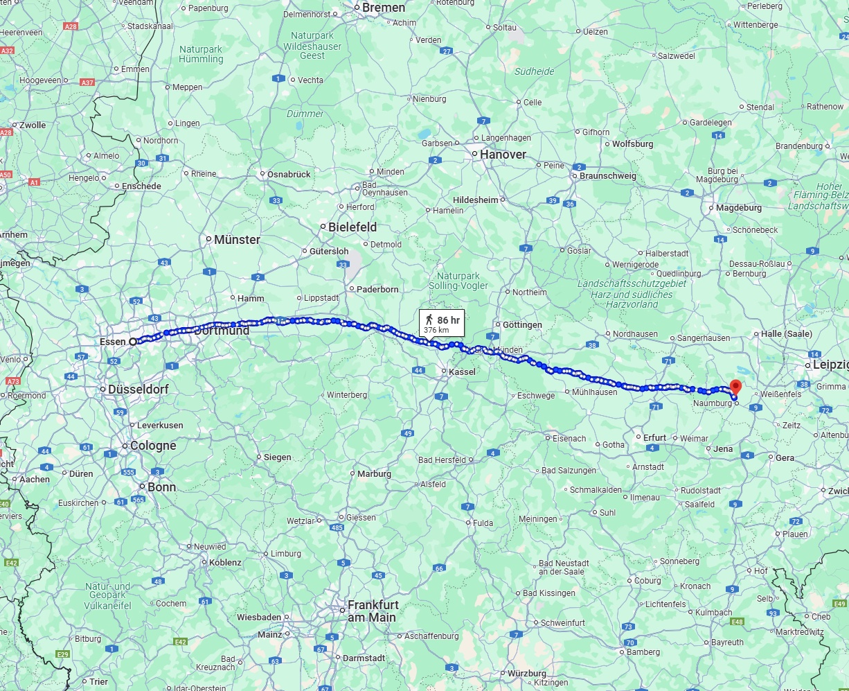 Anreise von Essen Zu Saale Über 