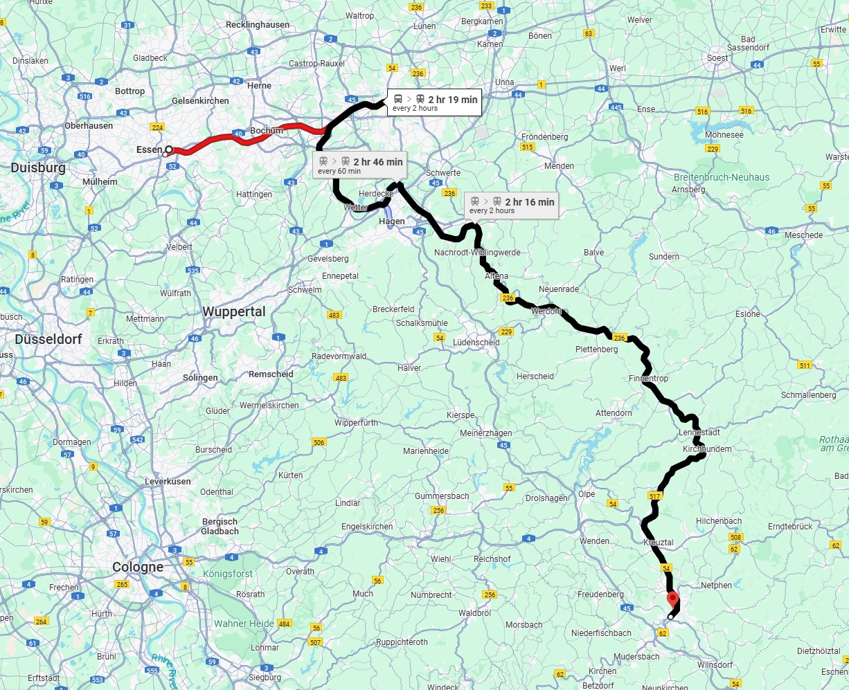 Anreise von Essen Zu Siegen Über 