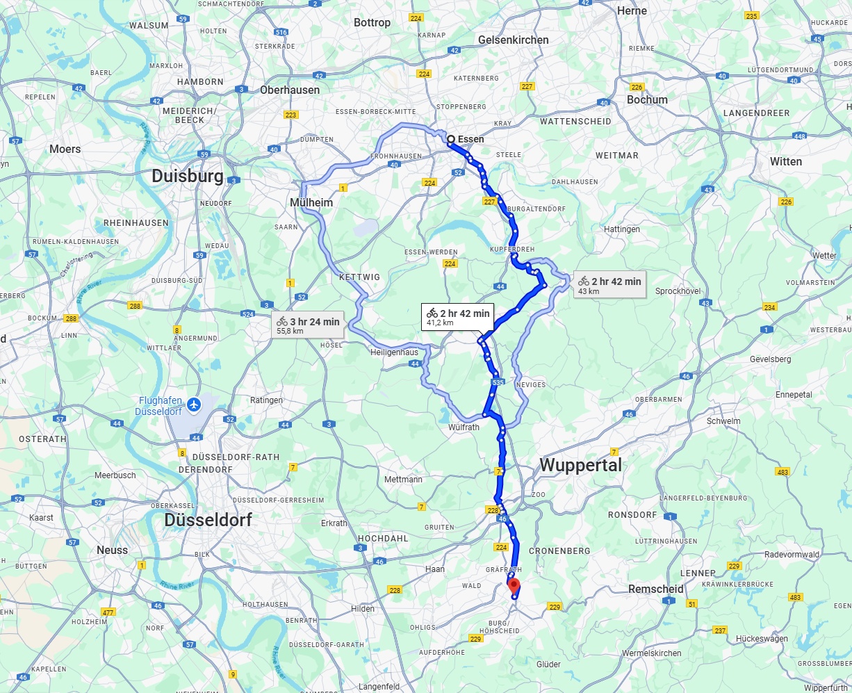 Anreise von Essen Zu Solingen Über 