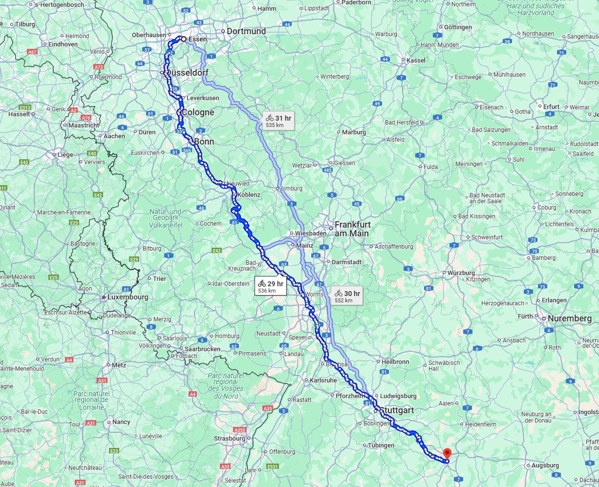 Anreise von Essen Zu Ulm Über 