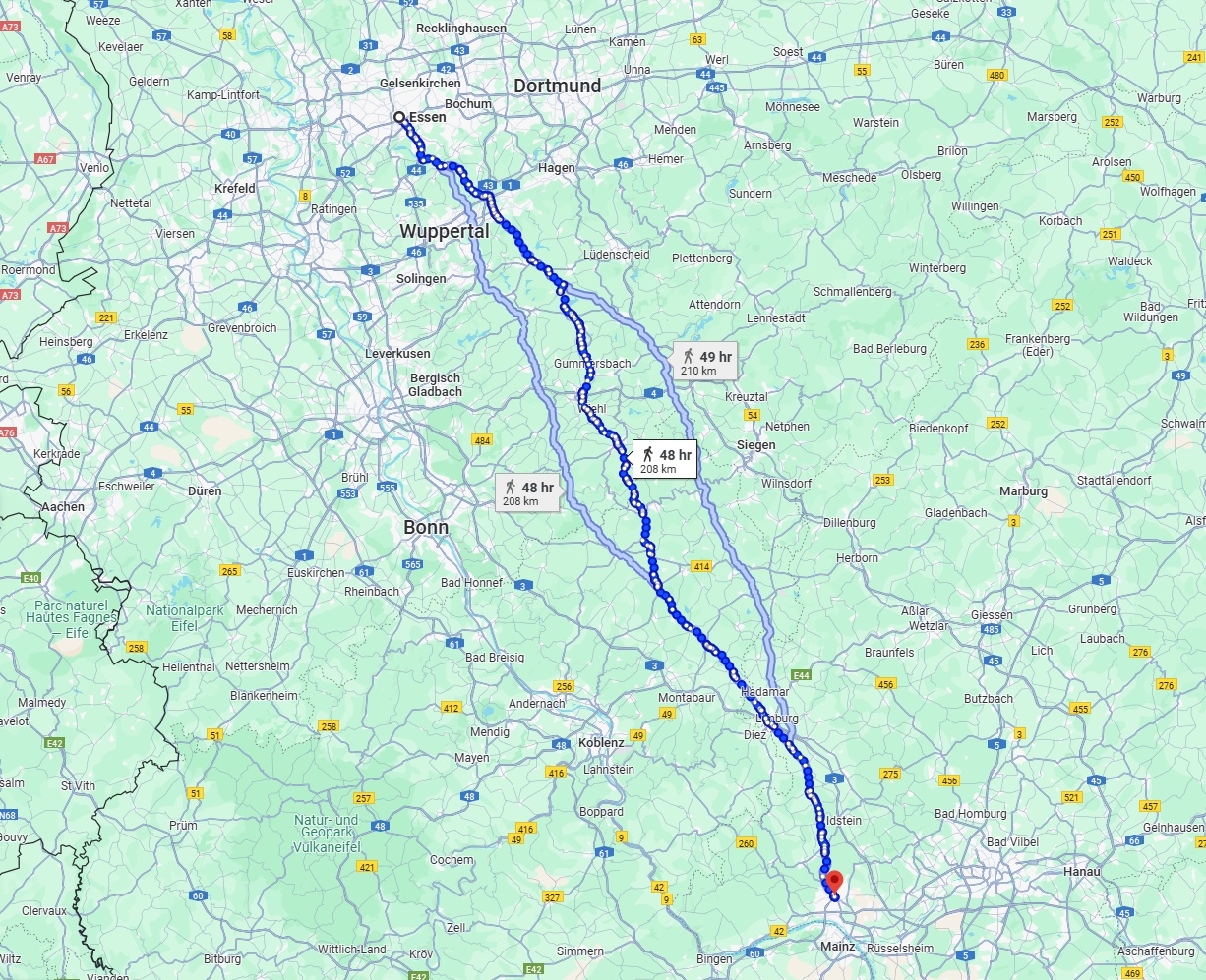 Anreise von Essen Zu Wiesbaden Über 