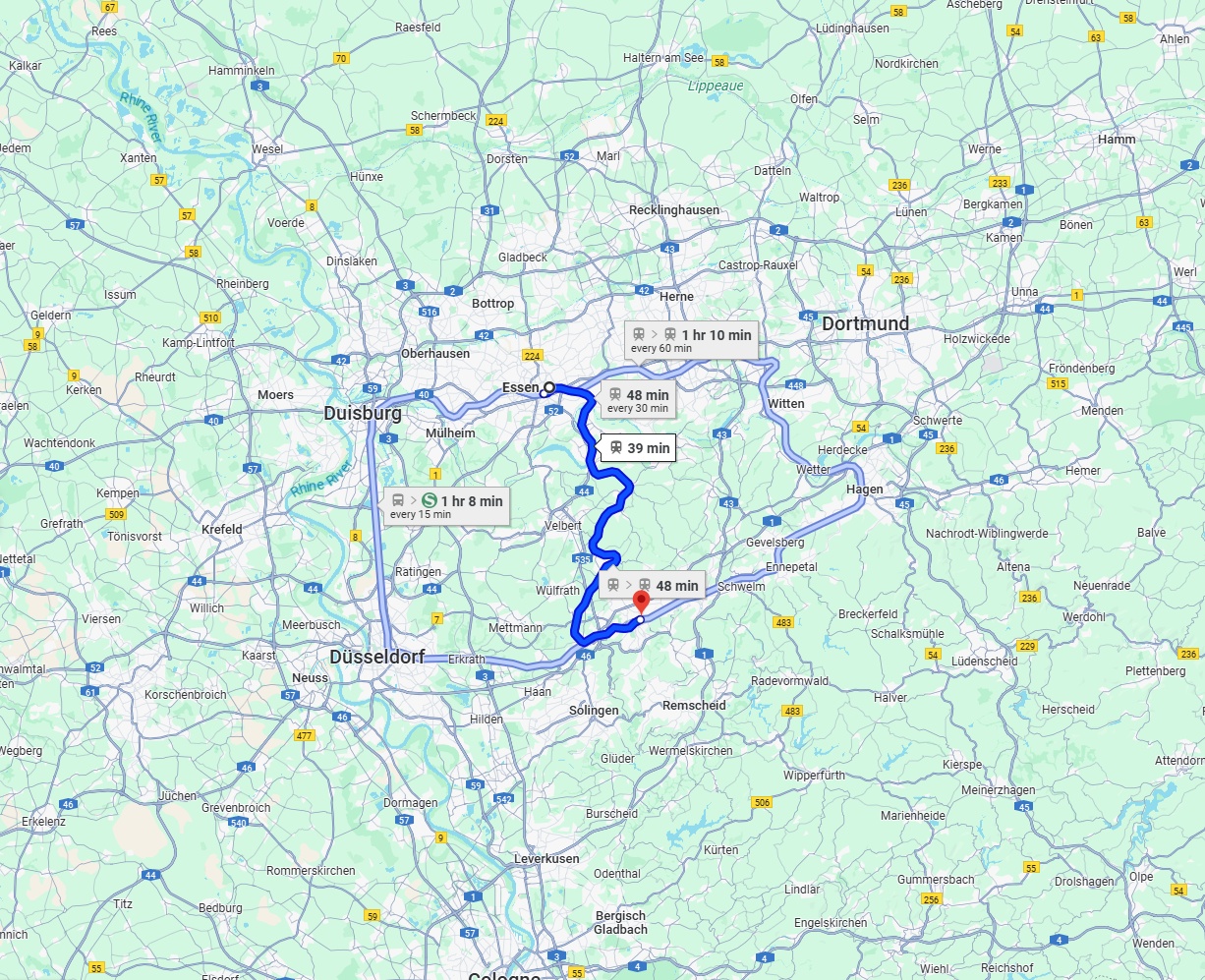 Anreise von Essen Zu Wuppertal Über 