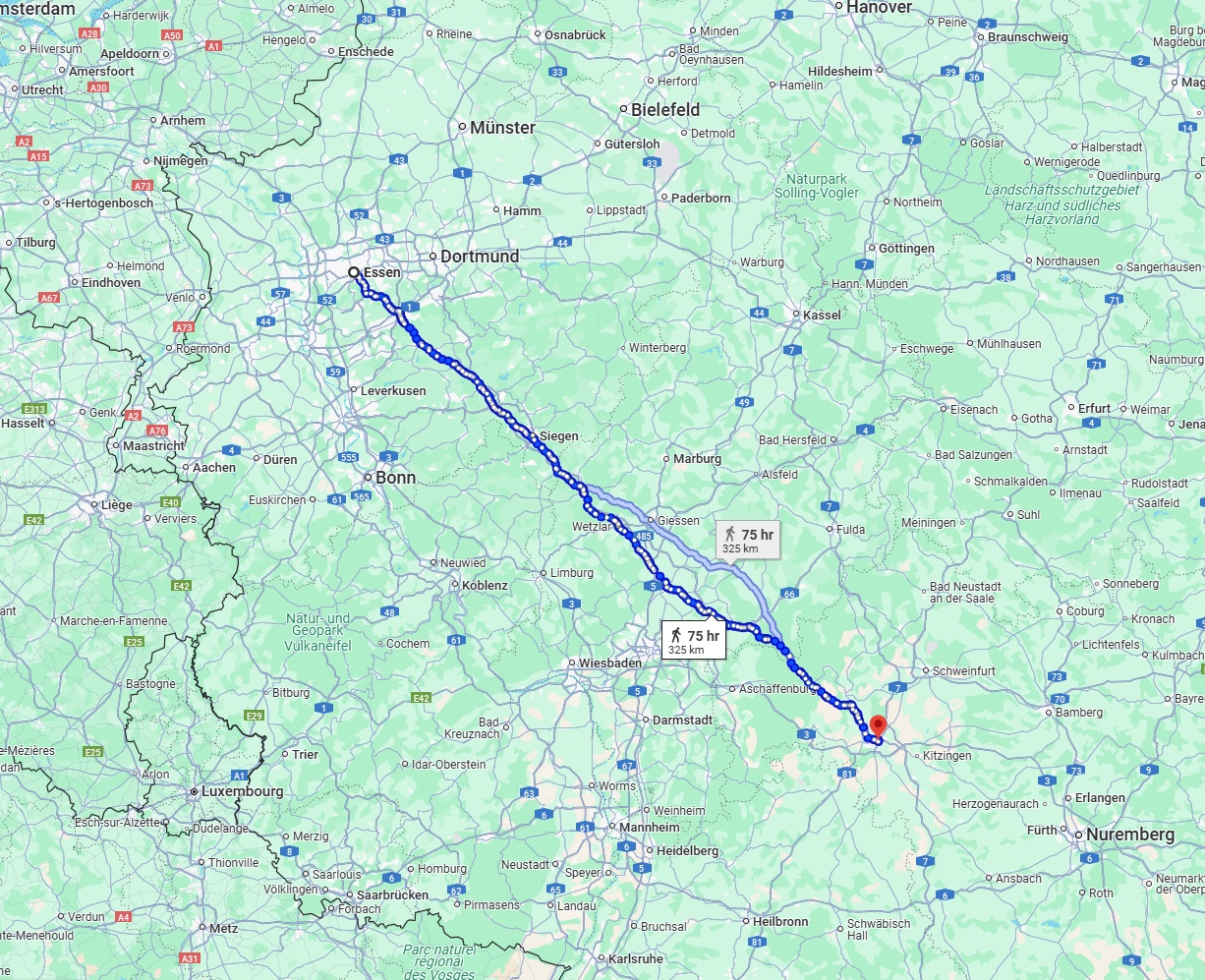 Anreise von Essen Zu Würzburg Über 