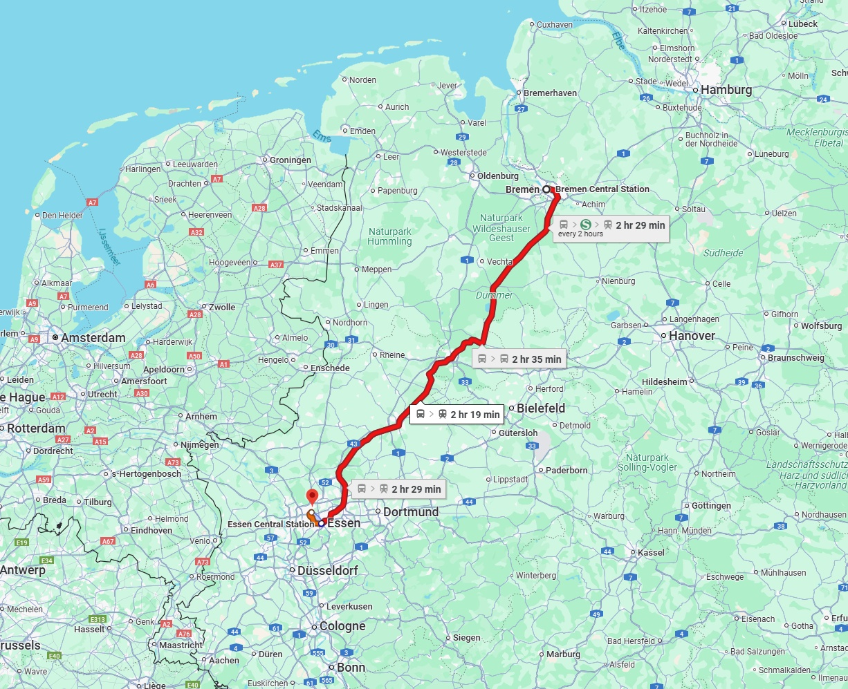 Anreise von Bremen Zu Bottrop Über 