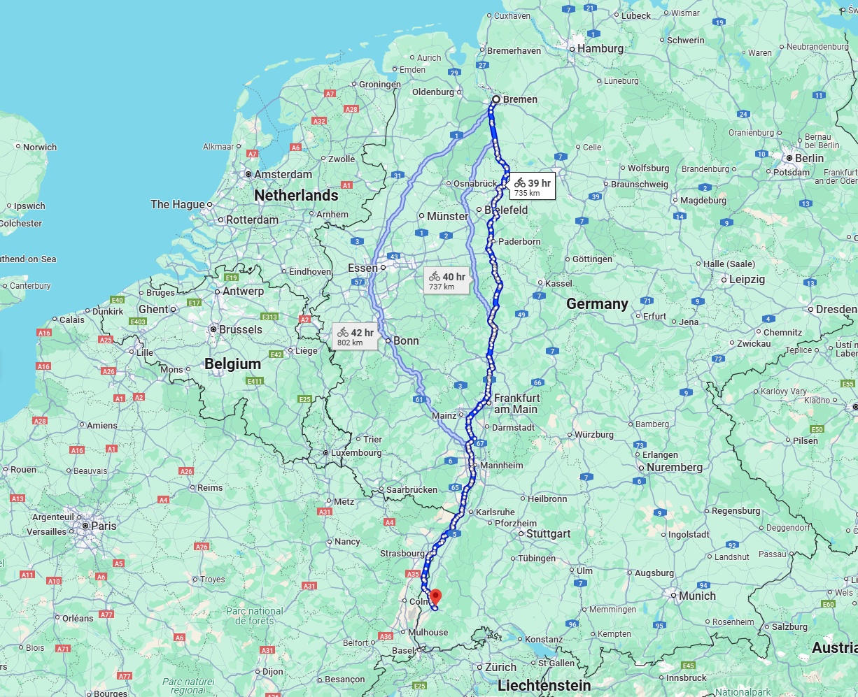 Anreise von Bremen Zu Freiburg im Breisgau Über 