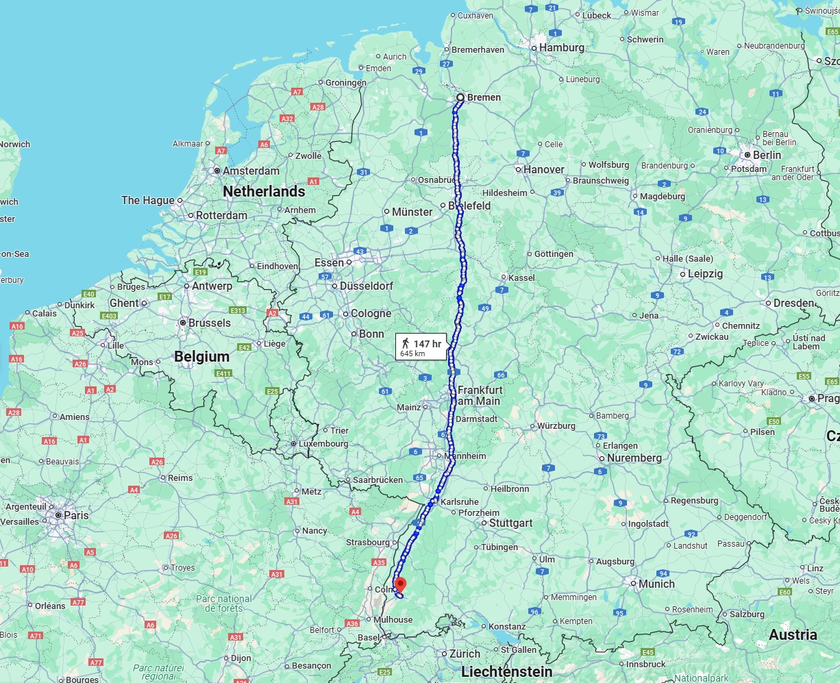 Anreise von Bremen Zu Freiburg im Breisgau Über 