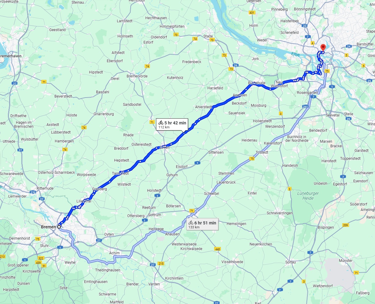 Anreise von Bremen Zu Hamburg Über 