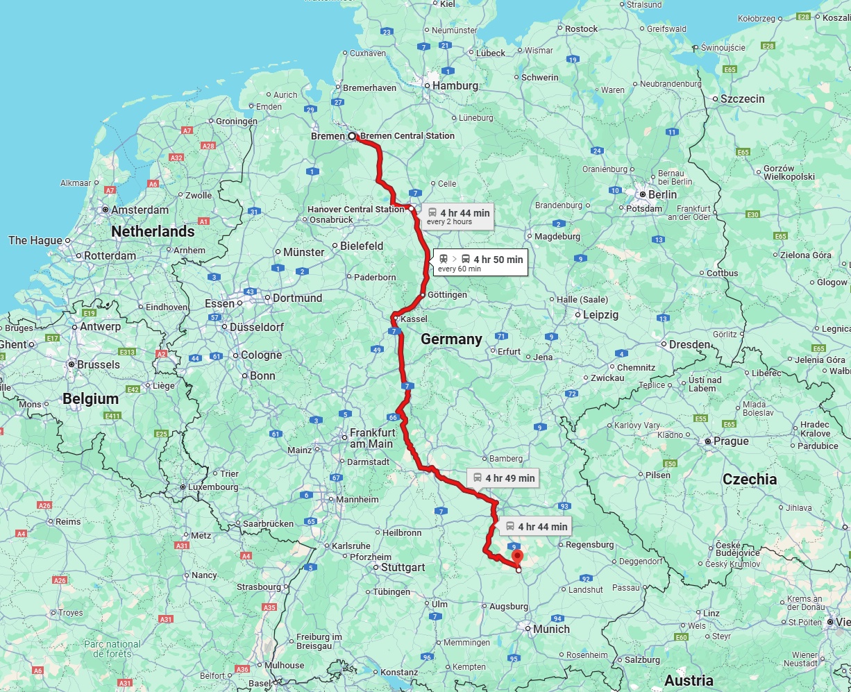 Anreise von Bremen Zu Ingolstadt Über 