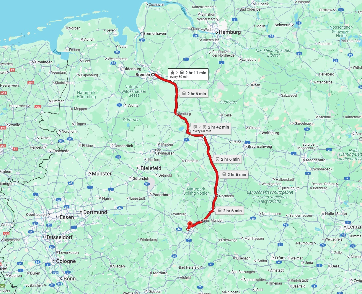 Anreise von Bremen Zu Kassel Über 