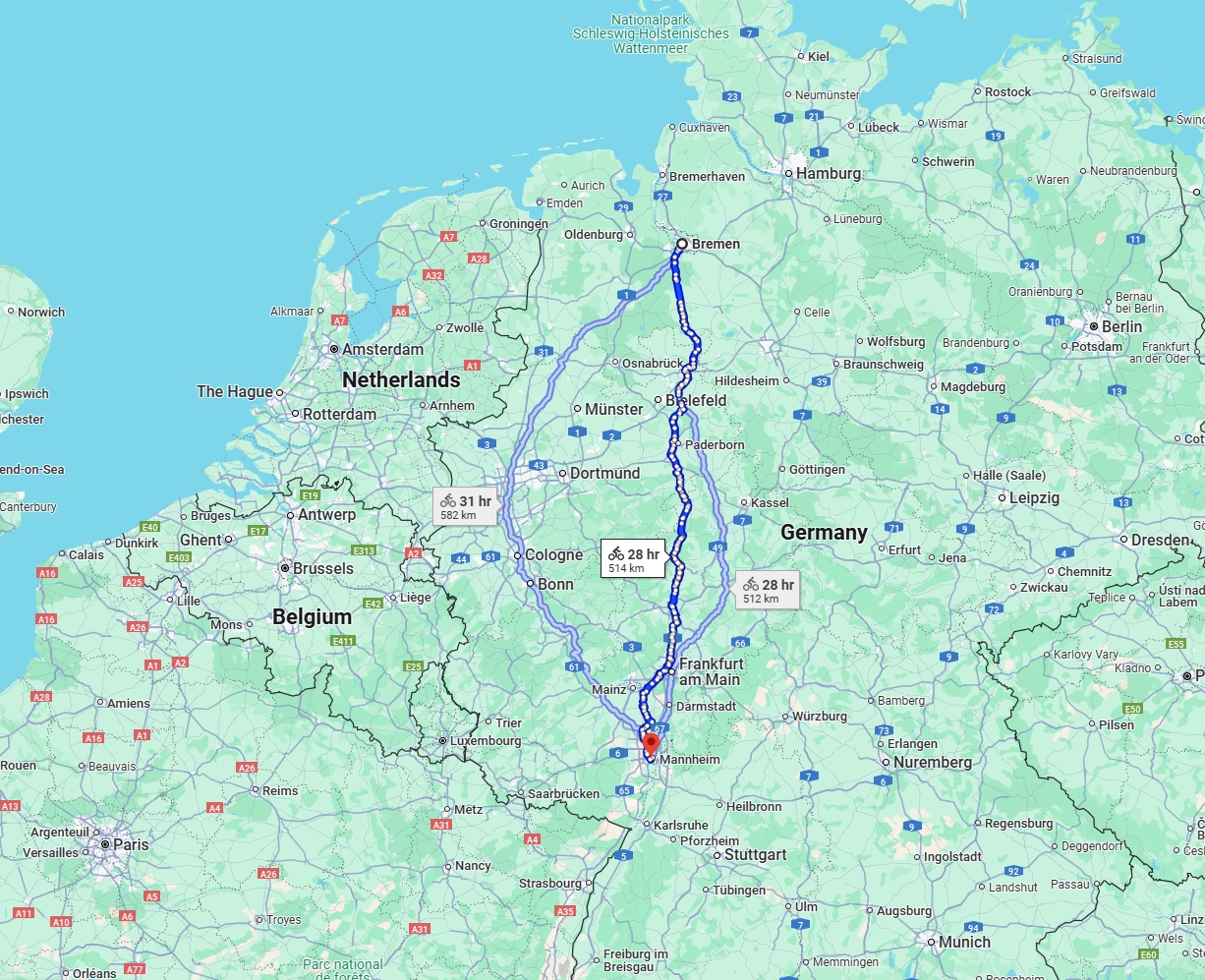 Anreise von Bremen Zu Ludwigshafen am Rhein Über 