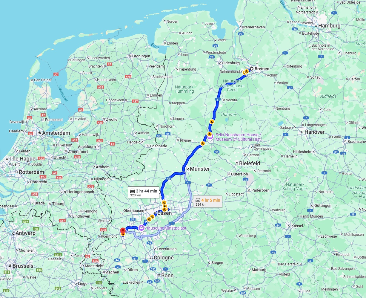 Anreise von Bremen Zu Mönchengladbach Über via A1