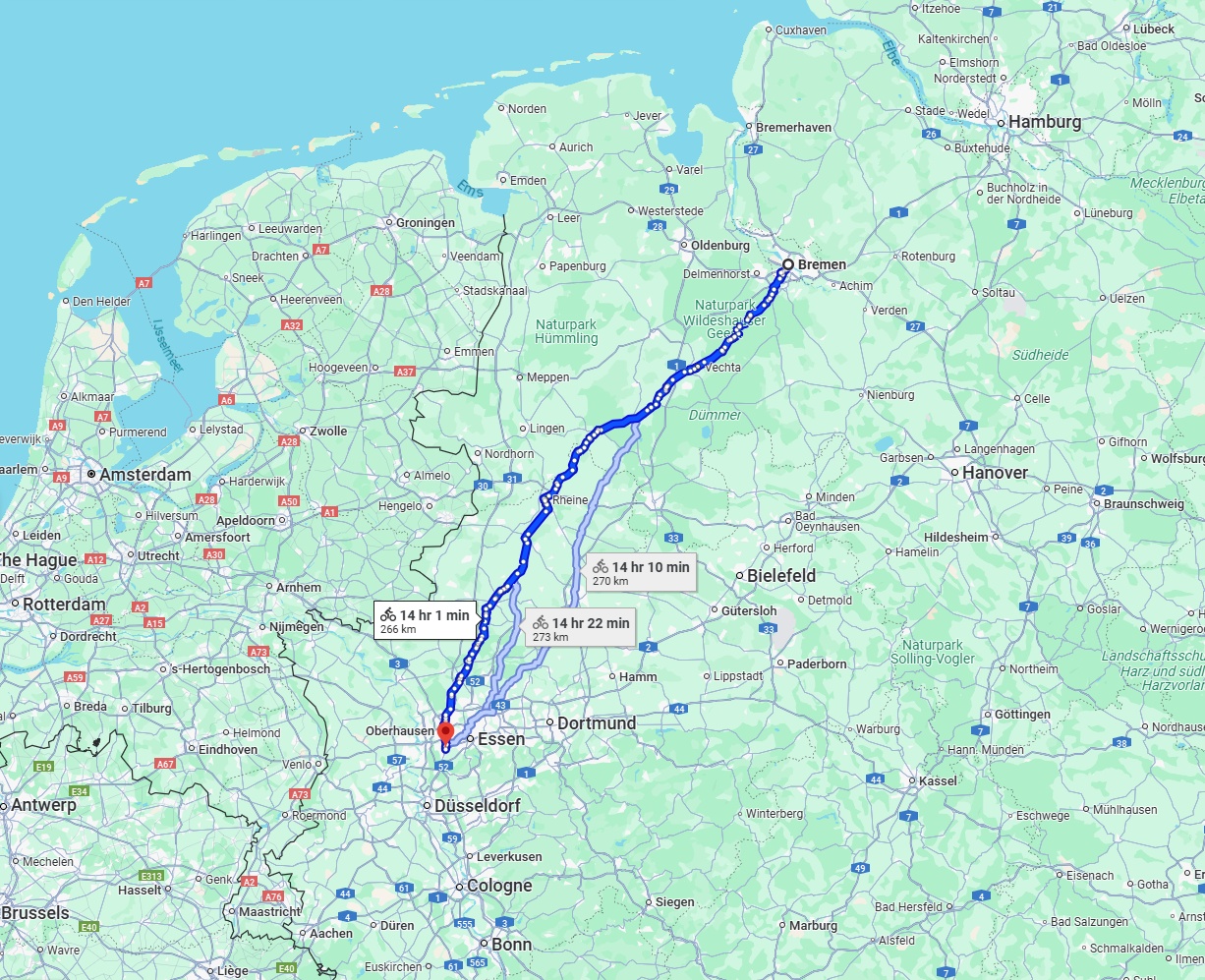 Anreise von Bremen Zu Mülheim an der Ruhr Über 