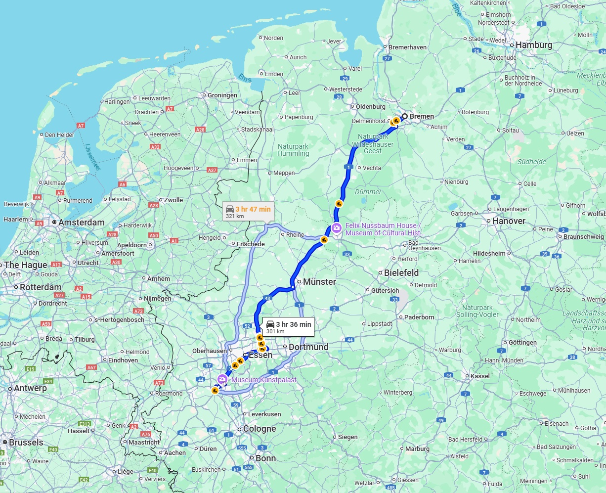 Anreise von Bremen Zu Neuss Über via A1