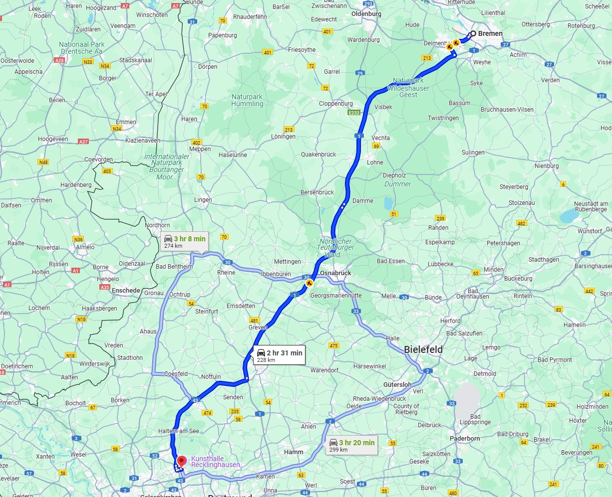 Anreise von Bremen Zu Recklinghausen Über via A1