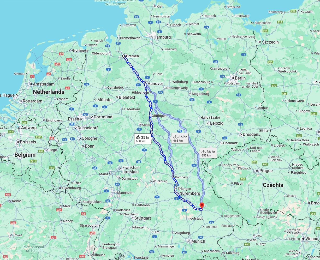 Anreise von Bremen Zu Regensburg Über 