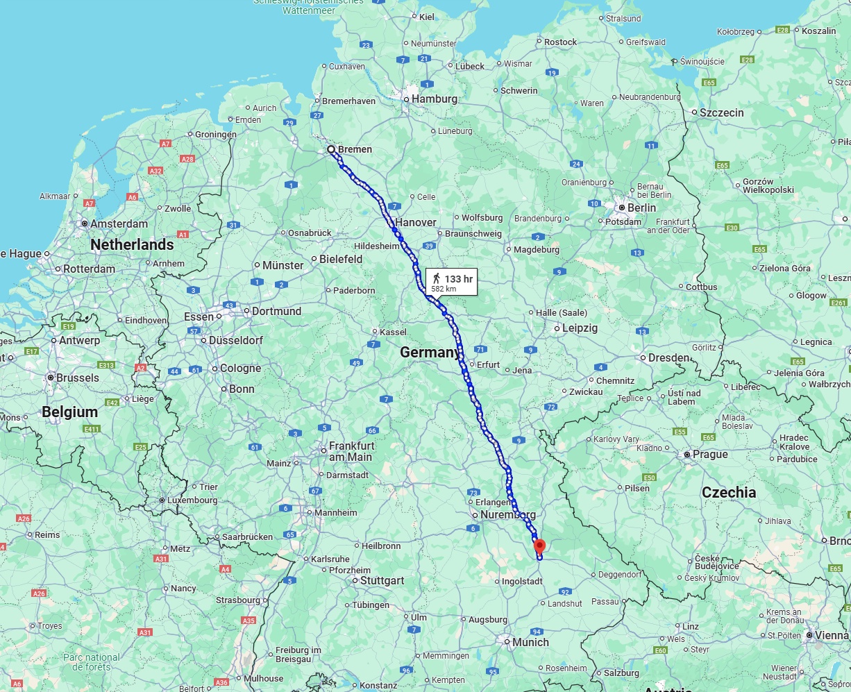 Anreise von Bremen Zu Regensburg Über 